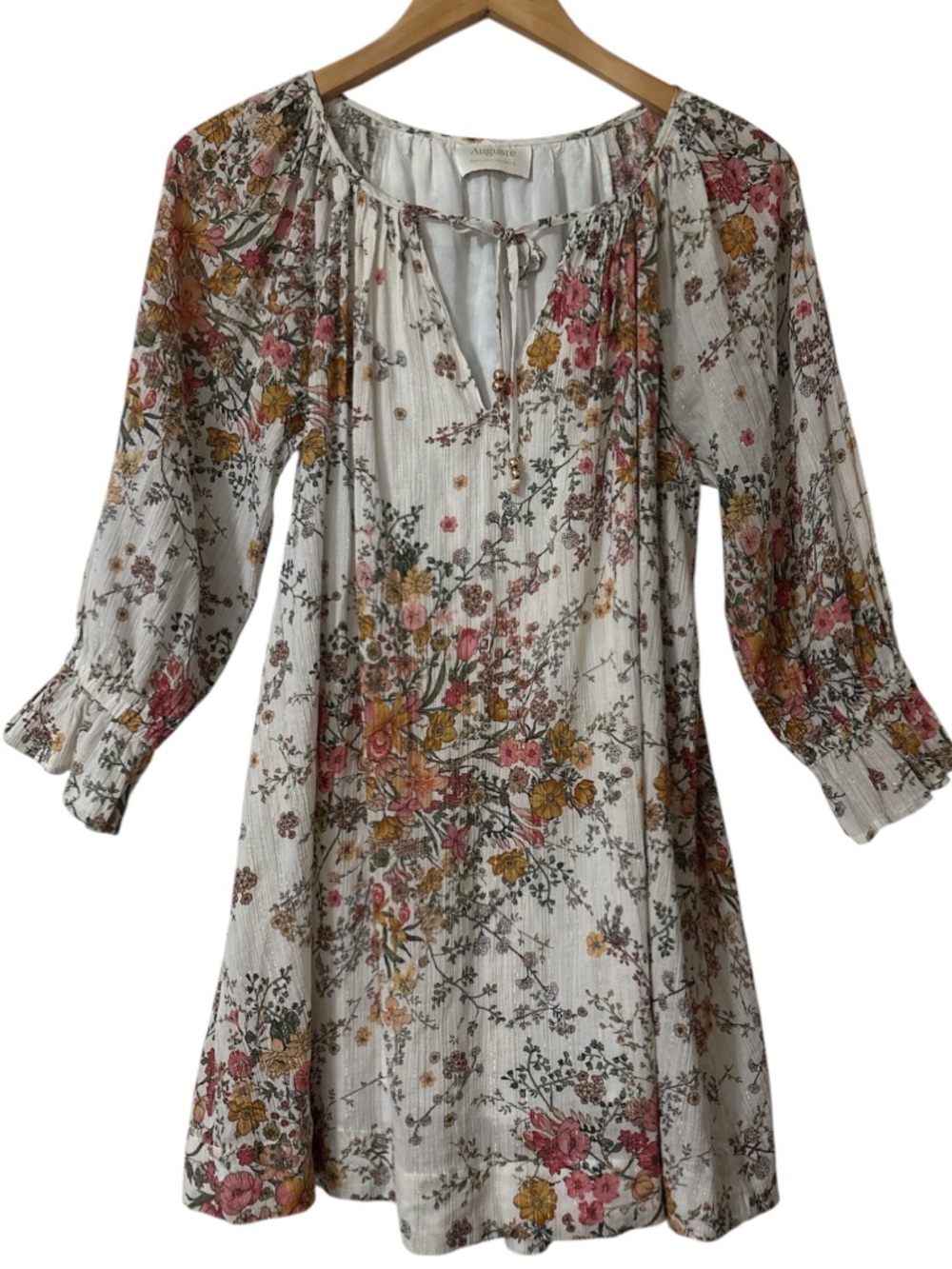 Auguste the Label Carlota Floral Print Cotton Mini Dress Sz 4 NWOT - Picture 2 of 10